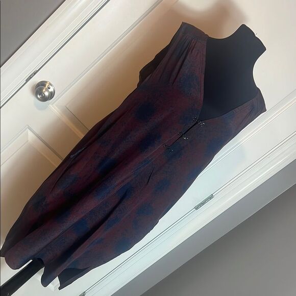 A.L.C. SILK RED AND BLUE DELFINA DRESS - SMALL - Picture 2 of 8